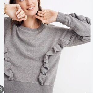 🤍 Miles by Madewell Ruffle Sweatshirt – Women’s XS ✨
